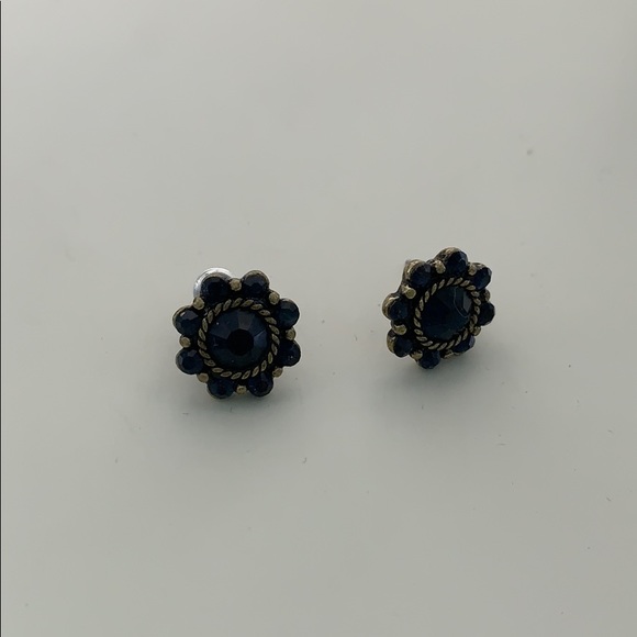 Francesca's Collections Jewelry - Navy blue and gold stud earrings